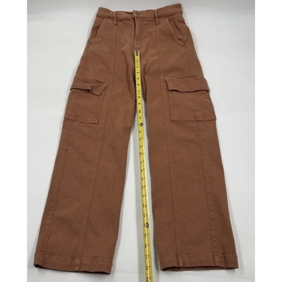 Mother The Rambler Cargo Ankle 26 High-Waisted Brown Straight Leg Pants - Picture 5 of 9